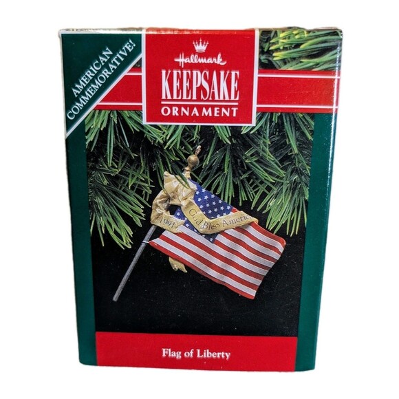 1991 Flag Of Liberty, United States Flag, God Bless America, Hallmark Ornament - Picture 1 of 6
